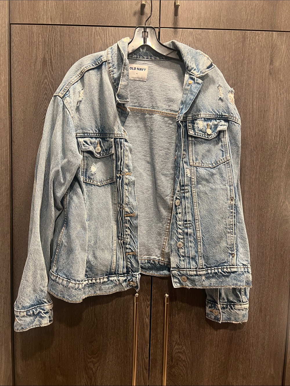 Old Navy Light Blue Distressed Denim Jacket